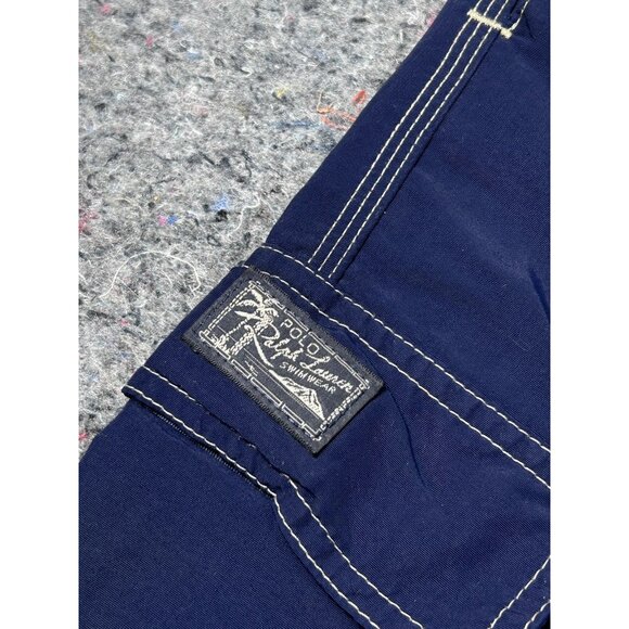 Polo Ralph Lauren Swim Trunks Mens 2XLNavy Board Shorts Drawstring Cargo Pocket - Picture 6 of 8